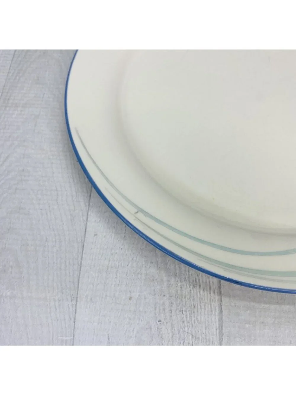 80's Lenox SKY BLUE BRUSHSTROKES Chinastone Green Blue Swirl Dinner Plate Set 4